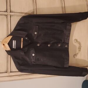 URBAN Outfitters Black Sateen Button Up Jacket Size M